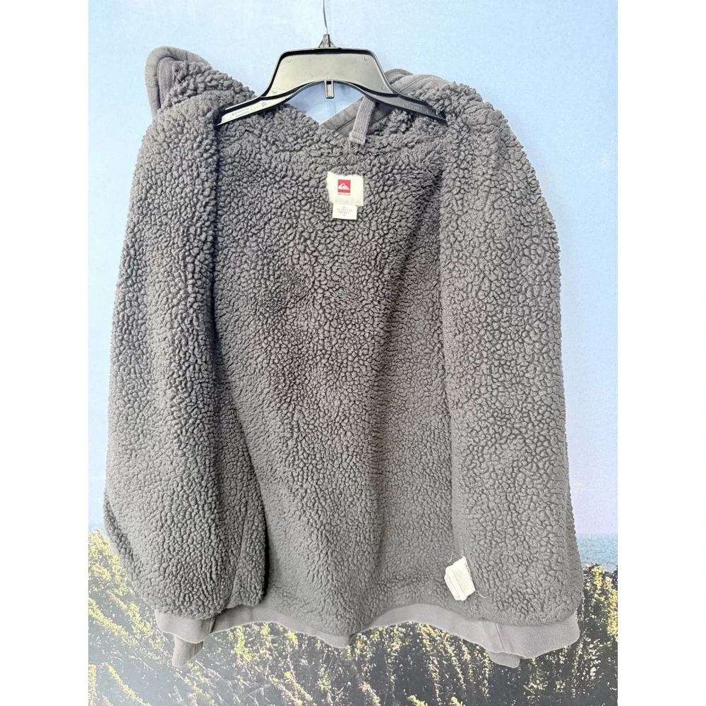 Vintage Y2K Quicksilver Sherpa Lined Plaid Full Zip Hoodie Sweater  XL